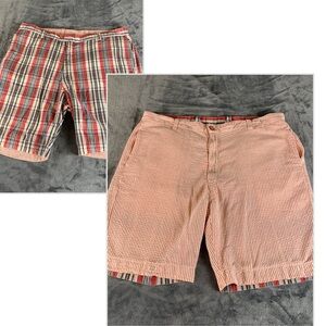 VINTAGE 1946 Men's Reversible Shorts Stripe‎ Plaid Size 40 Preppy Beach Cotton